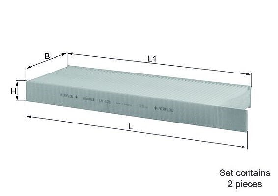 Mahle Filter, Innenraumluft [Hersteller-Nr. LA428/S] für Citroën, Fiat, Peugeot, Opel, Toyota, Ds, Vauxhall, Ds (capsa)