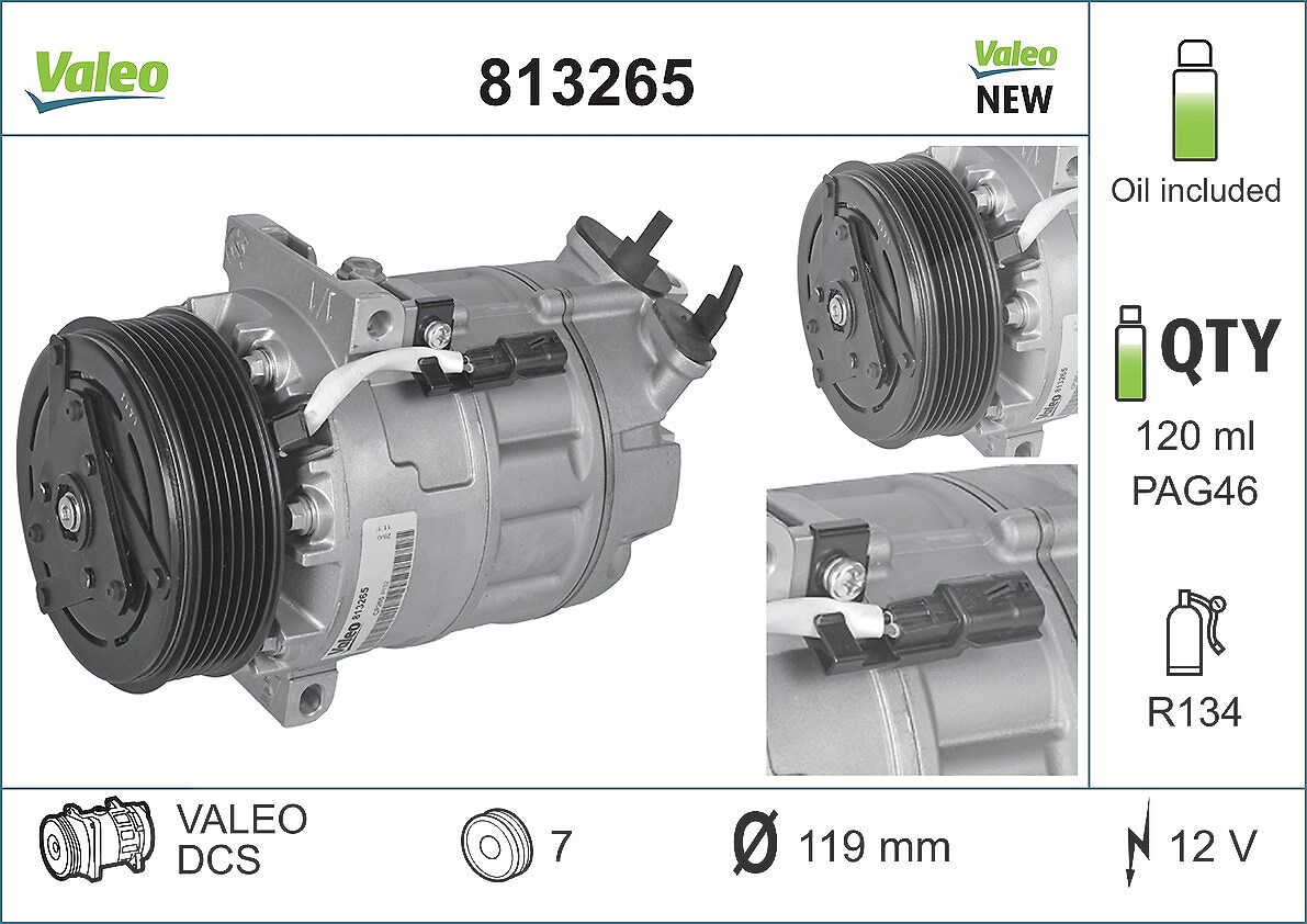 Valeo Kompressor, Klimaanlage [Hersteller-Nr. 813265] für Renault, Nissan