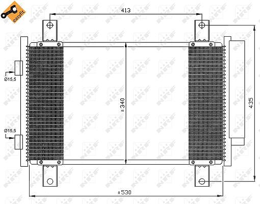 Nrf Kondensator, Klimaanlage [Hersteller-Nr. 35840] für Peugeot, Fiat, Citroën