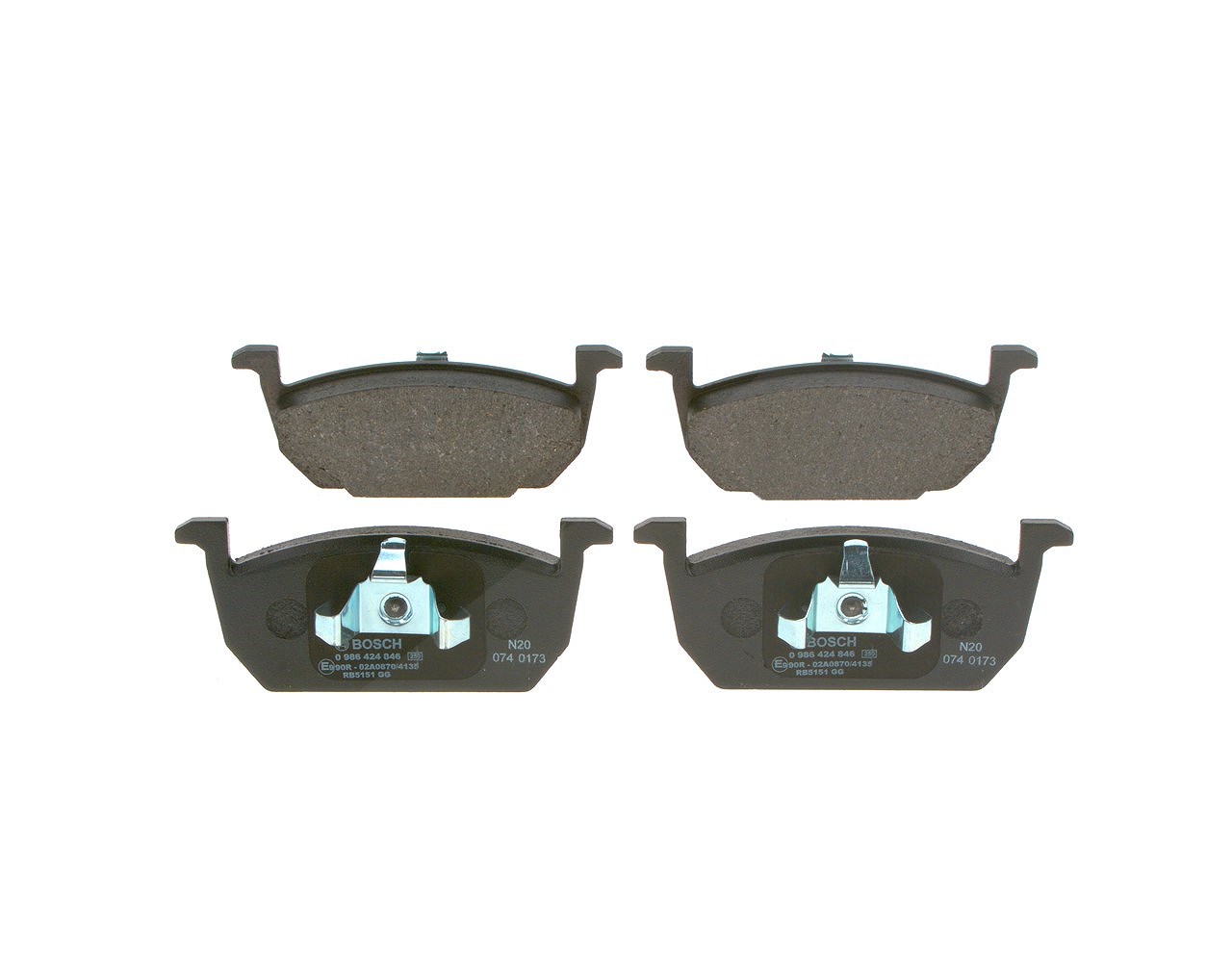 Bosch Bremsbeläge vorne (Satz) [Hersteller-Nr. 0986424846] für Seat, VW, Audi, Skoda