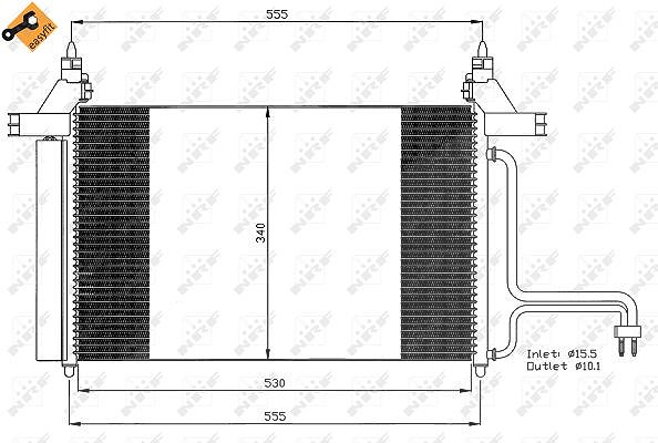 Nrf Kondensator 530x340x16 [Hersteller-Nr. 35495] für Fiat