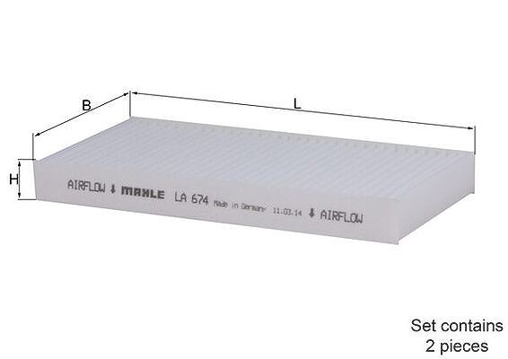 Mahle Filter, Innenraumluft [Hersteller-Nr. LA674/S] für Jeep, Dodge