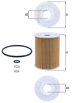 Mahle Ölfilter [Hersteller-Nr. OX355/3D] für Hyundai, Chevrolet, Vauxhall, Genesis, Daewoo, Opel