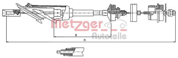 Metzger Autoteile Seilzug, Kupplungsbetätigung [Hersteller-Nr. 11.2254] für Citroën, Peugeot