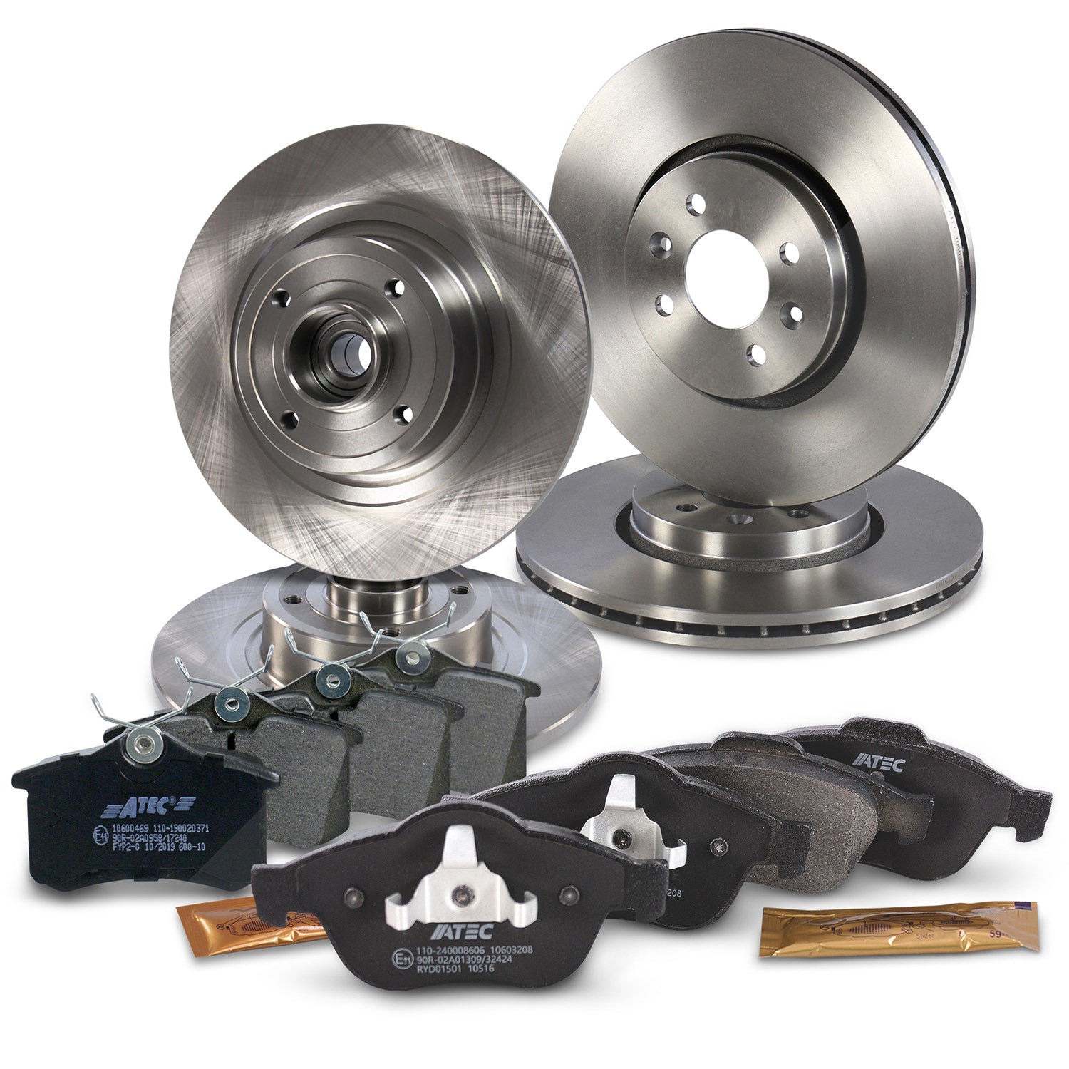 Bestprice Bremsscheiben + Bremsbeläge Vorne + Hinten [Hersteller-Nr. 10603415] für Renault