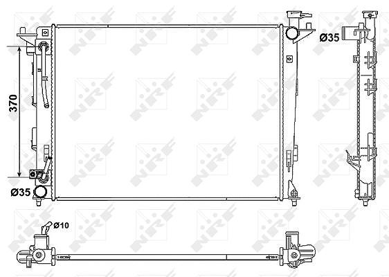 Nrf Kühler, Motorkühlung [Hersteller-Nr. 53051] für Hyundai, Kia