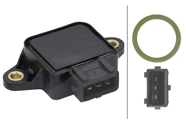 Hella Sensor, Drosselklappenstellung [Hersteller-Nr. 6PX008476-331] für Vauxhall, Fiat, Peugeot, Lancia, Citroën, Hyundai, Alfa Romeo, Porsche, Volvo,