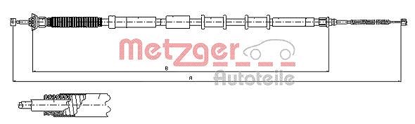 Metzger Autoteile Seilzug, Feststellbremse [Hersteller-Nr. 12.0717] für Fiat