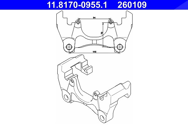 Ate Halter, Bremssattel [Hersteller-Nr. 11.8170-0955.1] für VW