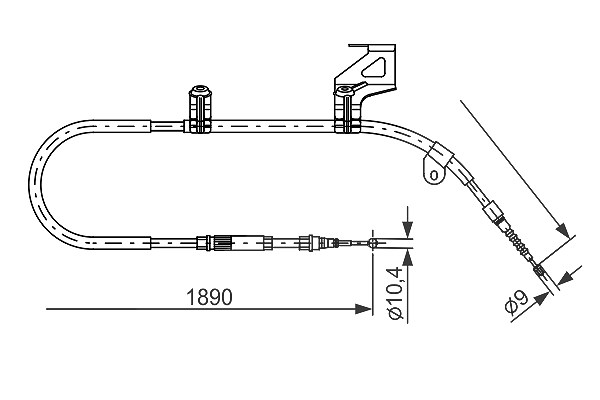 Bosch Seilzug, Feststellbremse [Hersteller-Nr. 1987477804] für VW