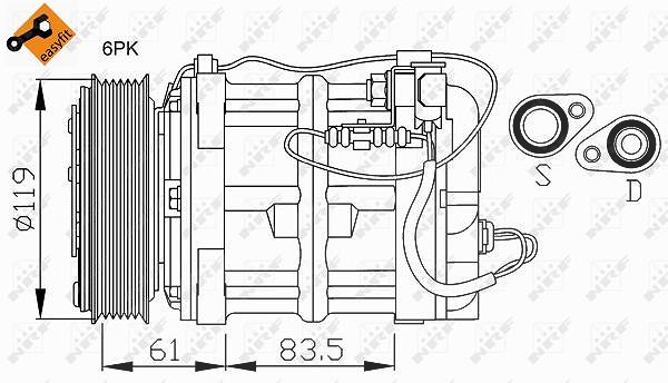 Nrf Kompressor, Klimaanlage [Hersteller-Nr. 32108] für Volvo