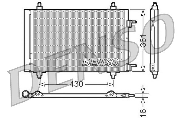 Denso Kondensator, Klimaanlage [Hersteller-Nr. DCN07019] für Peugeot, Citroën