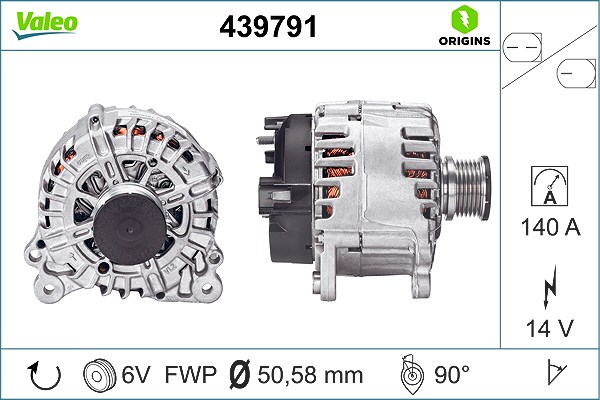 Valeo Generator [Hersteller-Nr. 439791] für Skoda, VW, Seat, Audi