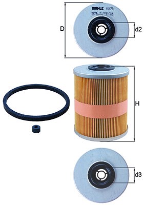 Mahle Kraftstofffilter [Hersteller-Nr. KX78D] für Vauxhall, Saab, Opel