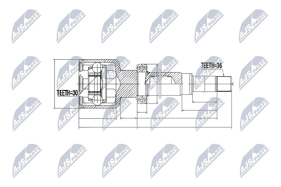 Nty Gelenksatz, Antriebswelle [Hersteller-Nr. NPW-FR-043] für Ford