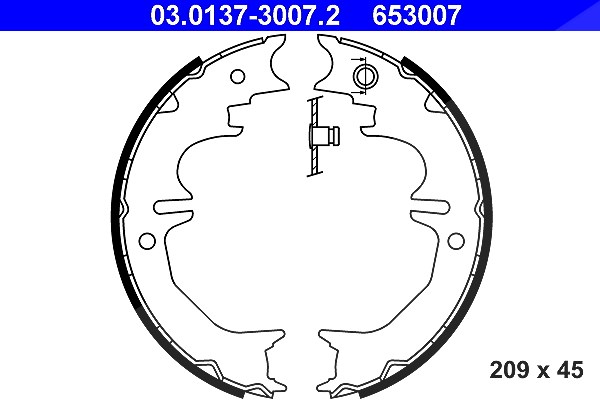 Ate Bremsbackensatz, Feststellbremse [Hersteller-Nr. 03.0137-3007.2] für Toyota, Lexus