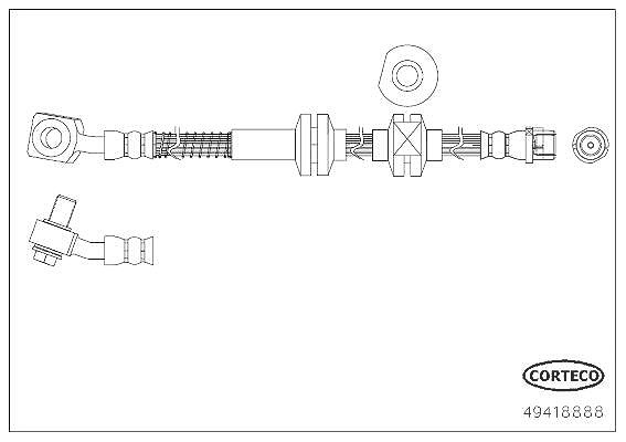 Corteco Bremsschlauch [Hersteller-Nr. 49418888] für Vauxhall, Opel