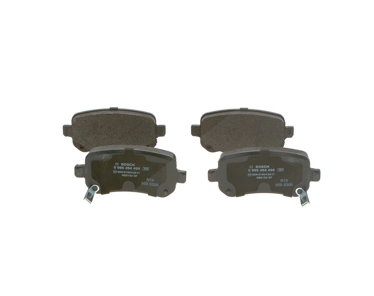 Bosch Bremsbeläge hinten (Satz) [Hersteller-Nr. 0986494496] für Chrysler, Dodge, Fiat