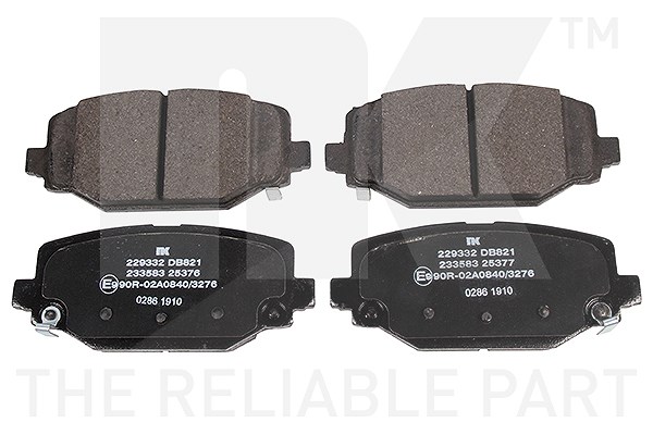 Nk Bremsbeläge hinten (Satz) [Hersteller-Nr. 229332] für Lancia, Fiat, Dodge, Chrysler