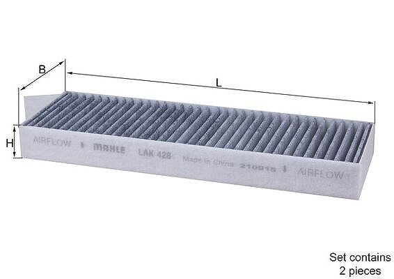Mahle Filter, Innenraumluft [Hersteller-Nr. LAK428/S] für Peugeot, Citroën, Ds, Ds (capsa), Vauxhall, Opel, Fiat, Toyota