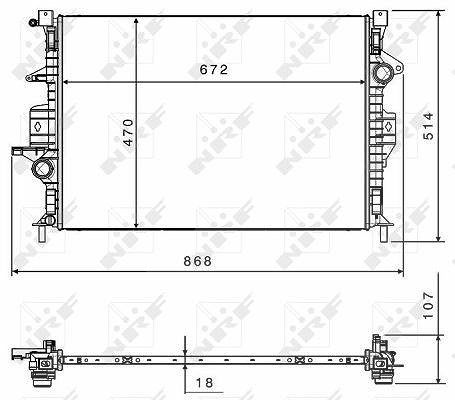 Nrf Kühler, Motorkühlung [Hersteller-Nr. 58499] für Volvo