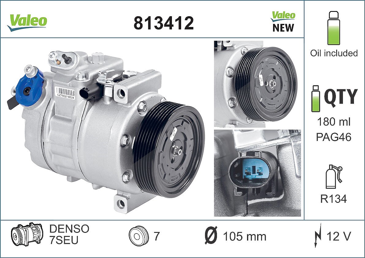 Valeo Kompressor, Klimaanlage [Hersteller-Nr. 813412] für BMW