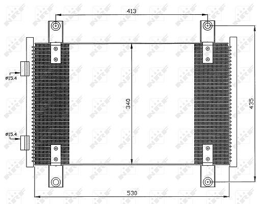 Nrf Kondensator, Klimaanlage [Hersteller-Nr. 35501] für Peugeot, Citroën, Fiat