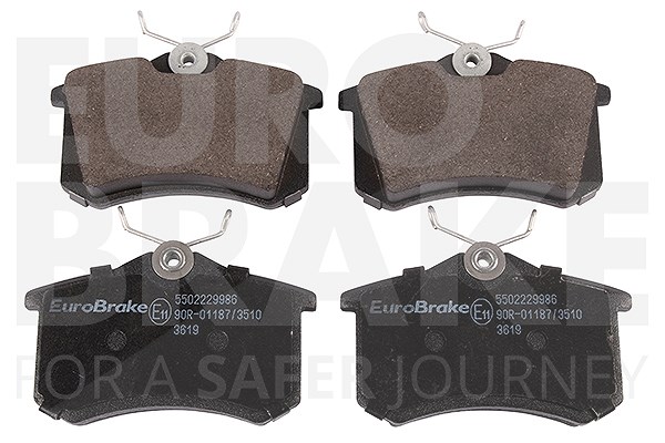 Eurobrake Bremsbeläge hinten (Satz) [Hersteller-Nr. 5502229986] für Skoda, VW, Mg, Ford, Peugeot, Audi, Ds, Citroën, Renault, Seat, Fiat, Lancia