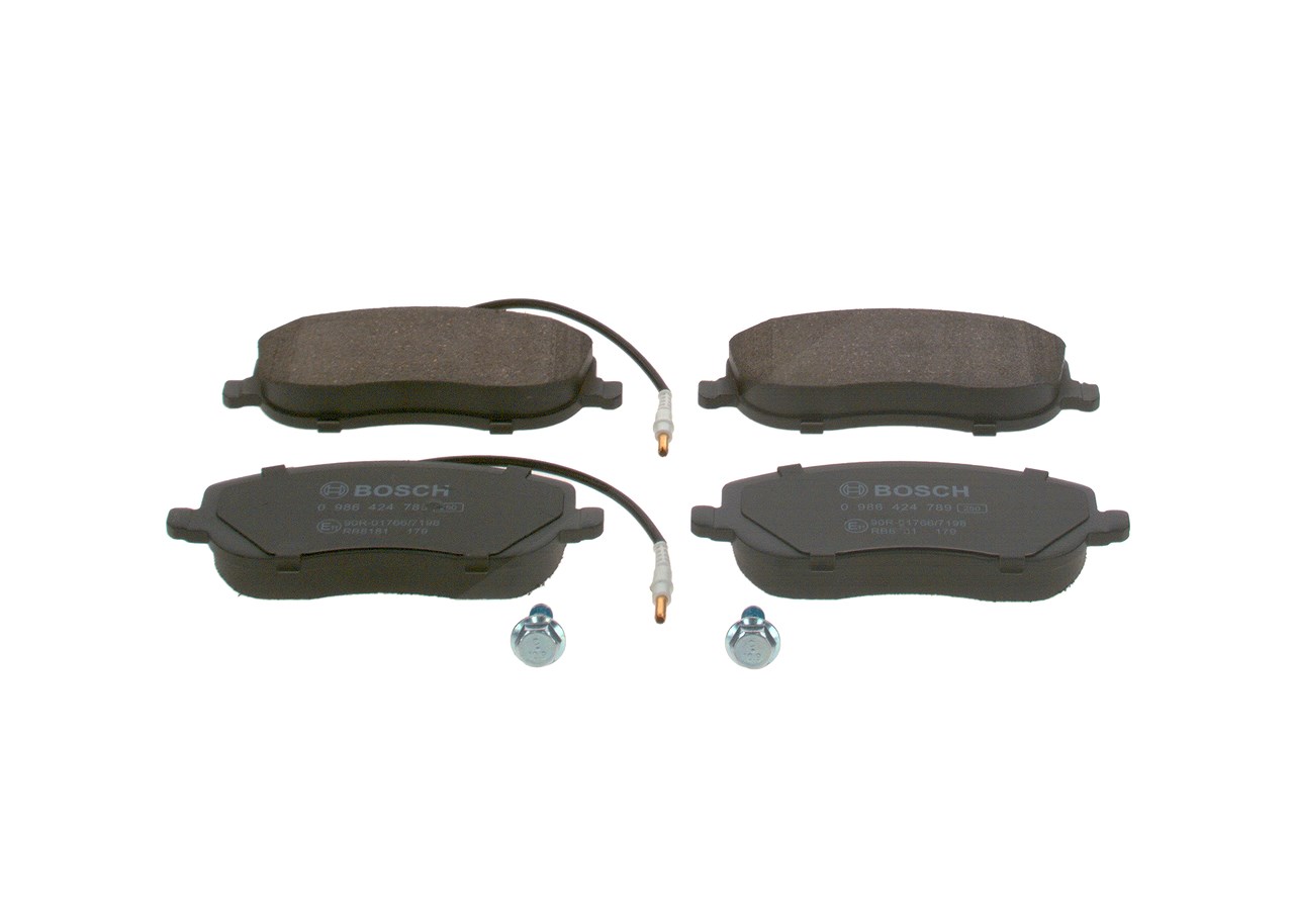 Bosch Bremsbelagsatz, Scheibenbremse [Hersteller-Nr. 0986424789] für Peugeot, Lancia, Citroën, Fiat