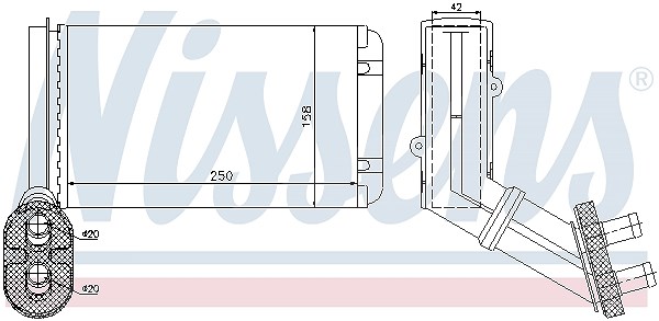 Nissens Wärmetauscher, Innenraumheizung [Hersteller-Nr. 73972] für VW, Seat, Ford