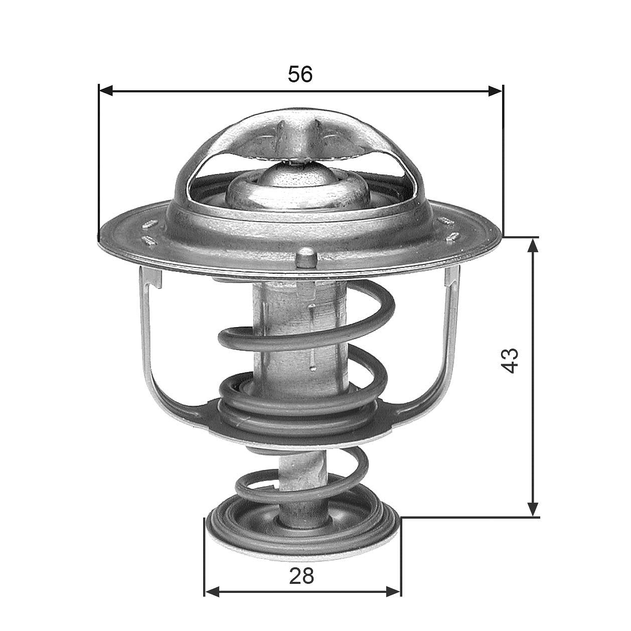 Gates Thermostat, Kühlmittel [Hersteller-Nr. TH31388G1] für Proton, Nissan, Toyota, Mitsubishi