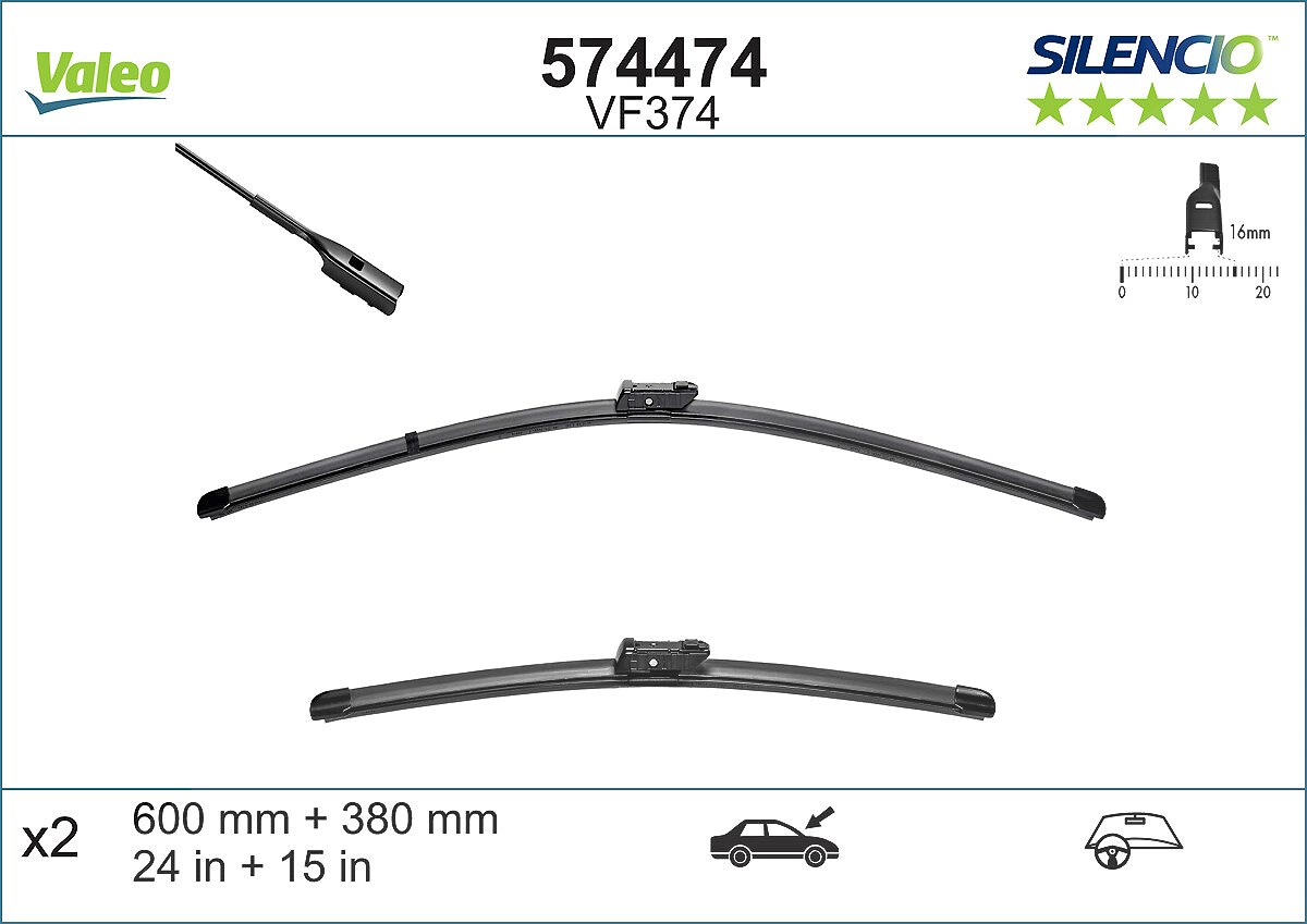 Valeo Wischblatt [Hersteller-Nr. 574474] für Skoda, VW, Audi, Toyota, Seat