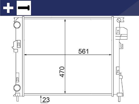 Mahle Kühler, Motorkühlung [Hersteller-Nr. CR1504000S] für Nissan, Vauxhall, Renault, Opel