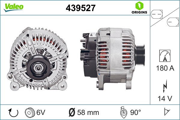 Valeo Generator 180 A [Hersteller-Nr. 439527] für VW, Audi