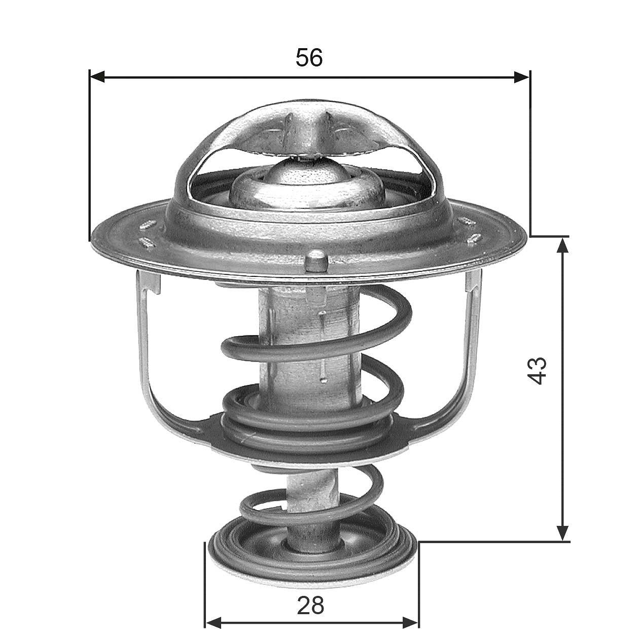 Gates Thermostat, Kühlmittel [Hersteller-Nr. TH31271G1] für Vauxhall, Nissan, Opel, Renault, Renault Trucks