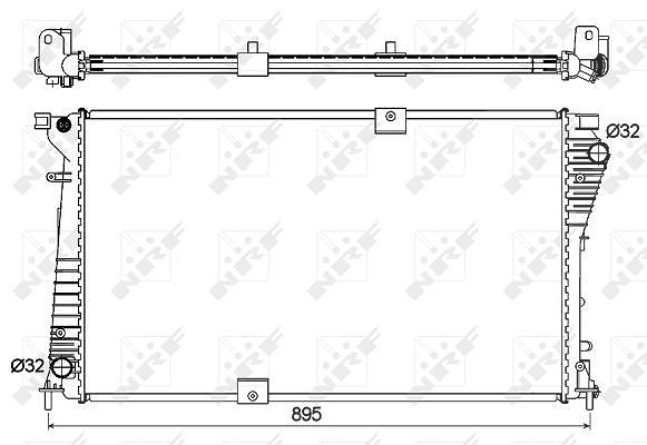 Nrf Kühler, Motorkühlung [Hersteller-Nr. 53123] für Opel, Nissan, Vauxhall, Renault