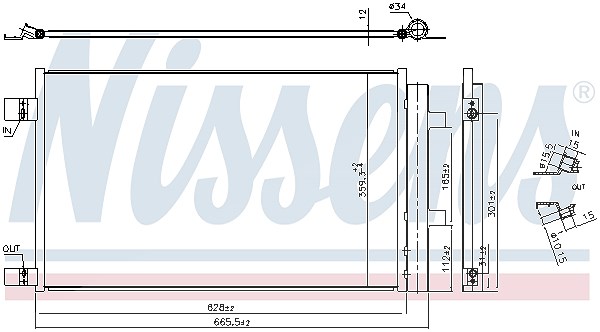 Nissens Kondensator, Klimaanlage [Hersteller-Nr. 941284] für Nissan, Mercedes-Benz, Renault