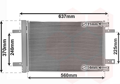 Van Wezel Kondensator, Klimaanlage [Hersteller-Nr. 09015702] für Ds, Toyota, Citroën, Fiat, Opel, Peugeot