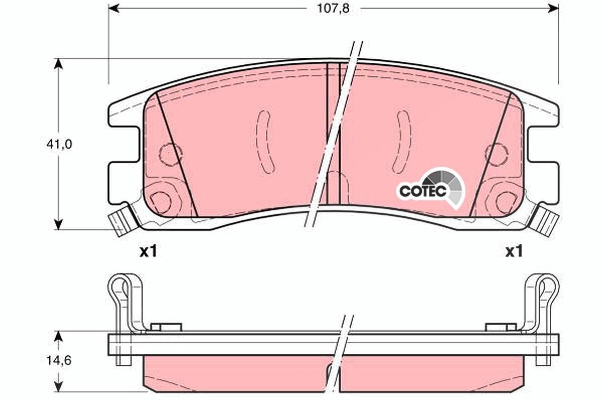 Trw Bremsbelagsatz, Scheibenbremse [Hersteller-Nr. GDB1309] für Cadillac, Vauxhall, Buick, Mega, Pontiac, Chevrolet, Opel