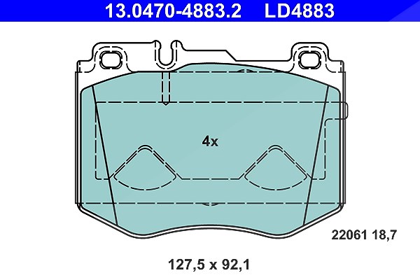 Ate CERAMIC Bremsbelagsatz vorne [Hersteller-Nr. 13.0470-4883.2] für Mercedes-Benz