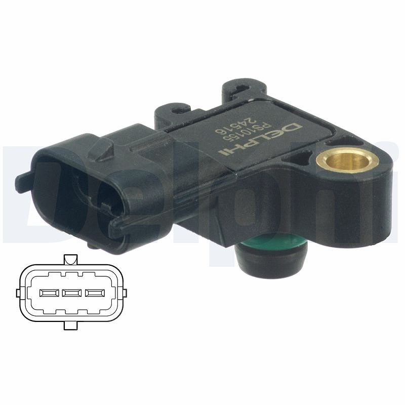 Delphi Sensor, Saugrohrdruck [Hersteller-Nr. PS10155] für Opel, Vauxhall, Chevrolet