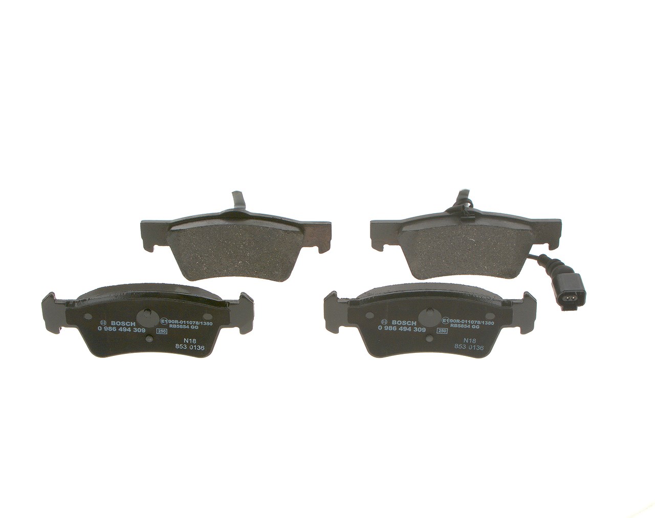Bosch Bremsbelagsatz, Scheibenbremse [Hersteller-Nr. 0986494309] für VW