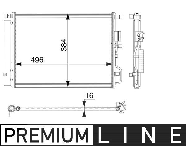 Mahle Kondensator, Klimaanlage [Hersteller-Nr. AC61000P] für Hyundai, Kia