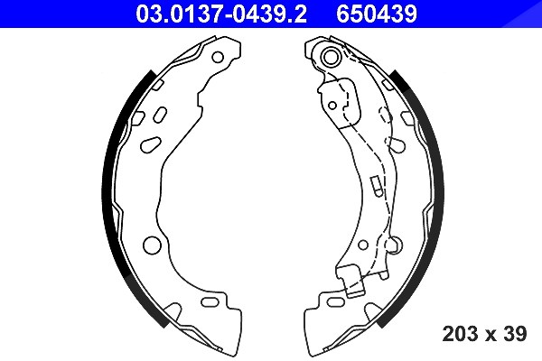 Ate Bremsbackensatz [Hersteller-Nr. 03.0137-0439.2] für Citroën, Lancia, Peugeot