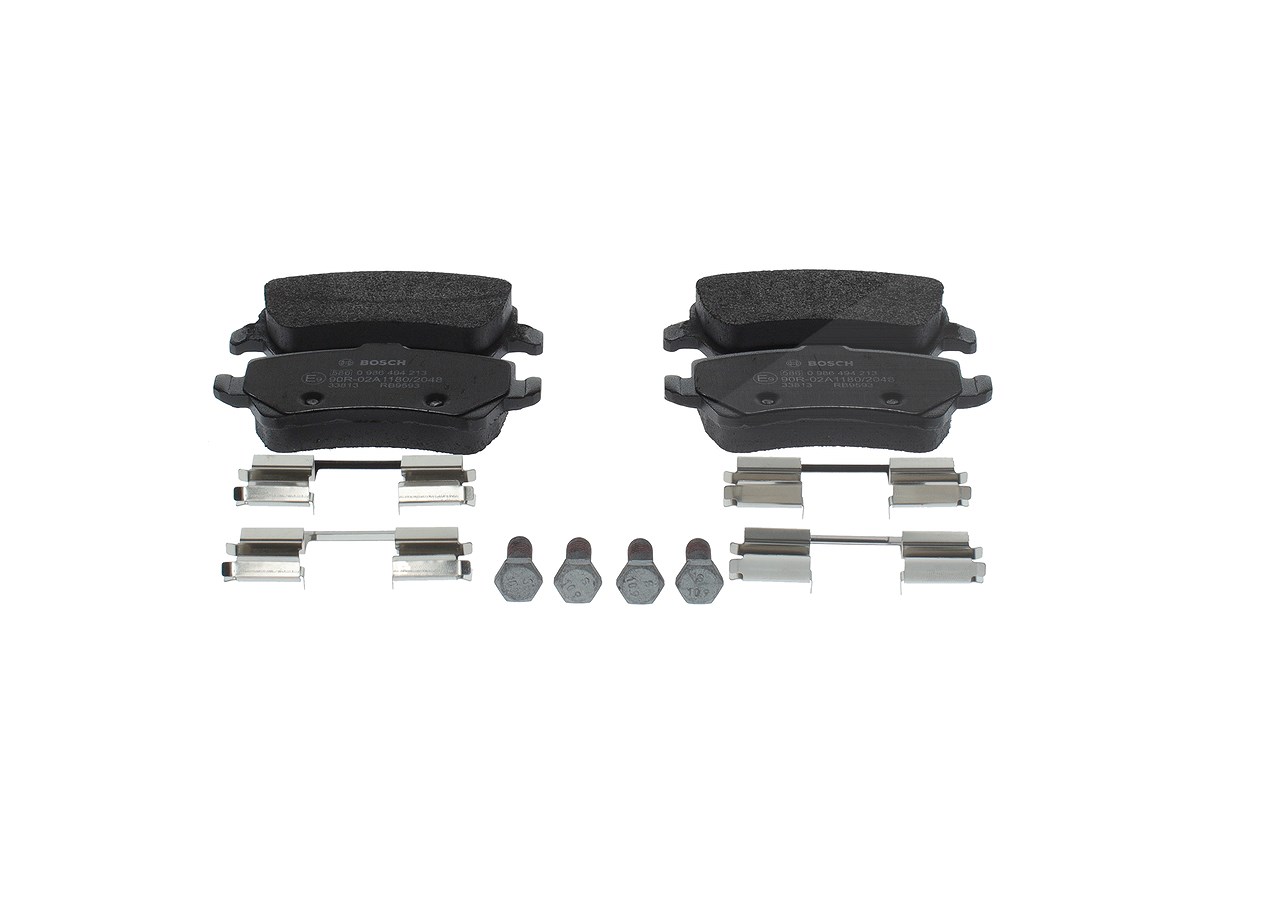 Bosch Bremsbeläge hinten (Satz) [Hersteller-Nr. 0986494213] für Land Rover, Volvo, Ford