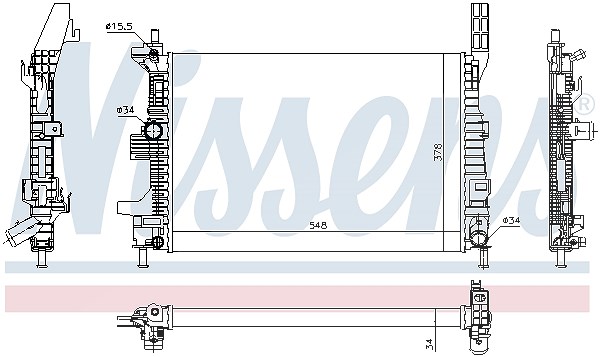 Nissens Kühler, Motorkühlung [Hersteller-Nr. 69238] für Ford