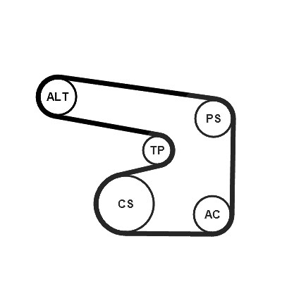Continental Ctam Keilrippenriemensatz [Hersteller-Nr. 6PK1900K1] für Vauxhall, Daewoo, Opel, Chevrolet