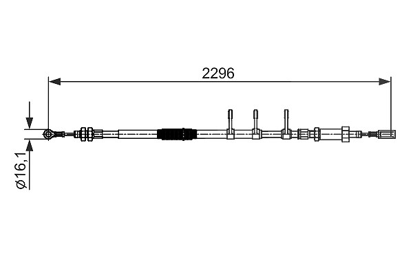 Bosch Seilzug, Feststellbremse [Hersteller-Nr. 1987482595] für Citroën, Fiat, Peugeot