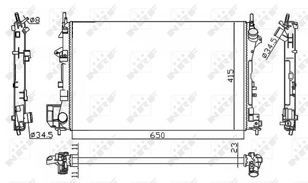 Nrf Kühler, Motorkühlung [Hersteller-Nr. 58203A] für Saab, Vauxhall, Opel