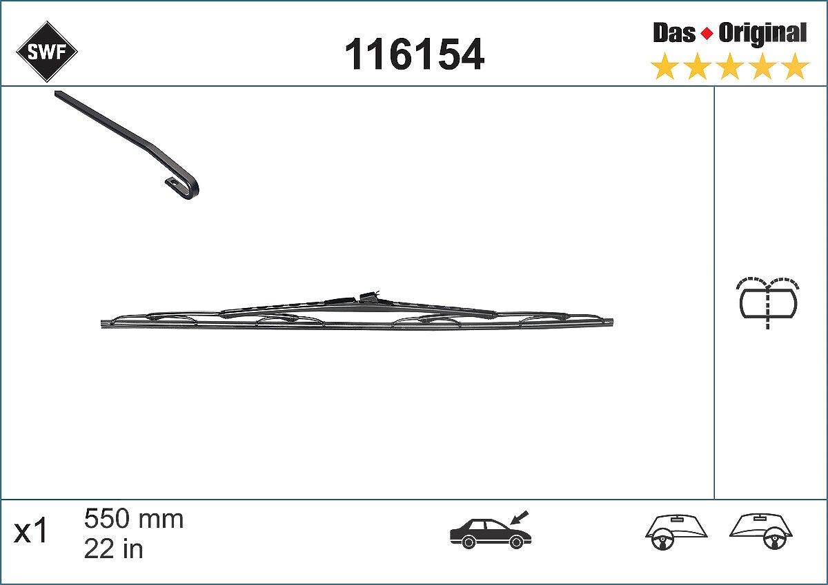 Swf Wischblatt [Hersteller-Nr. 116154] für Peugeot, Mercedes-Benz
